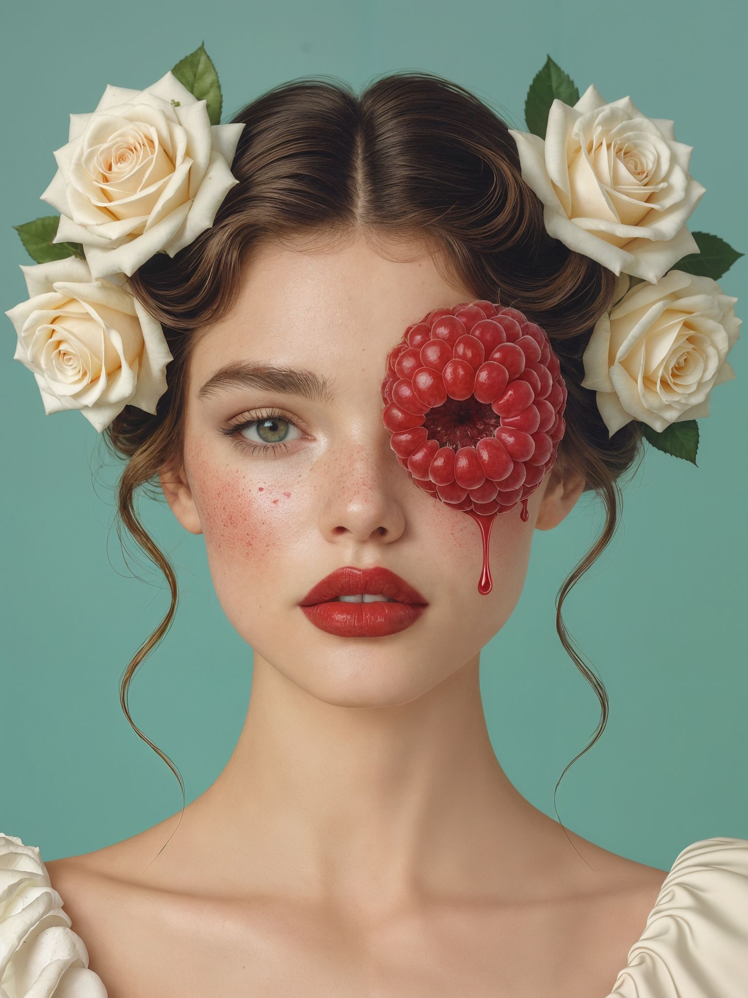 Raspberry White Rose Cheek