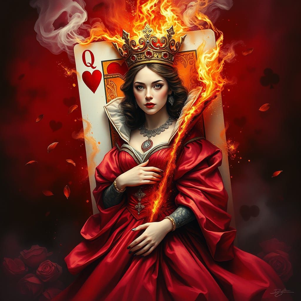 A darkly elegant vision of the Queen of Hearts  by @Agent Sergent