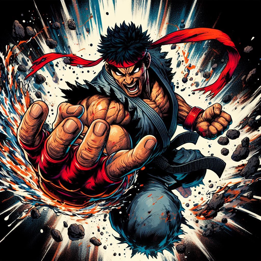Enraged Ryu, from Street Fighter