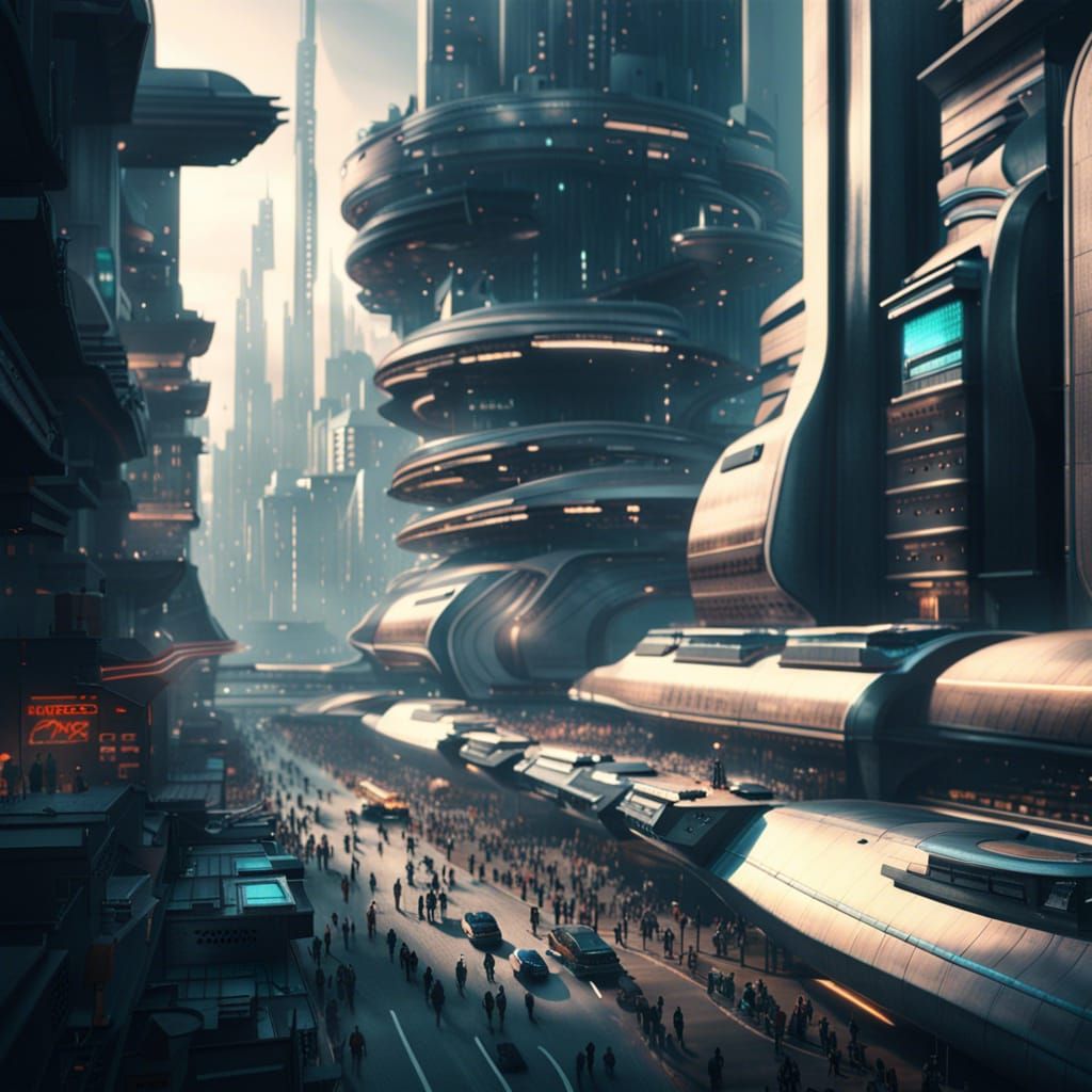 Futuristic Utopia - AI Generated Artwork - NightCafe Creator