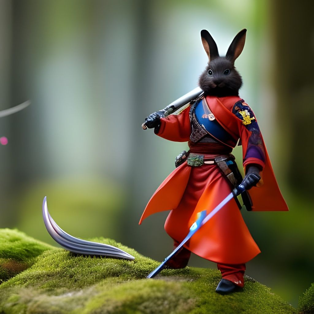 rabbit in samurai dress