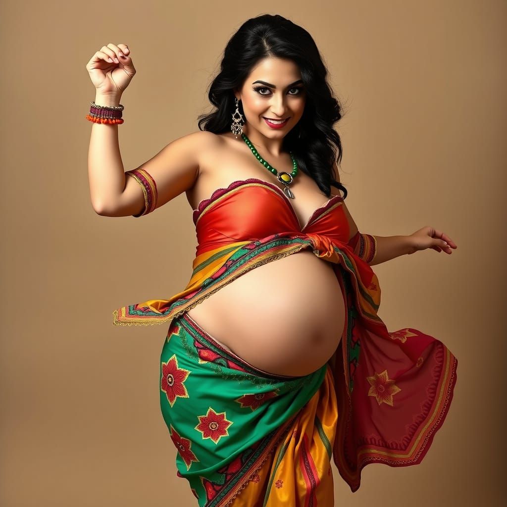 Vibrant Gypsy Goddess Dances with Joy