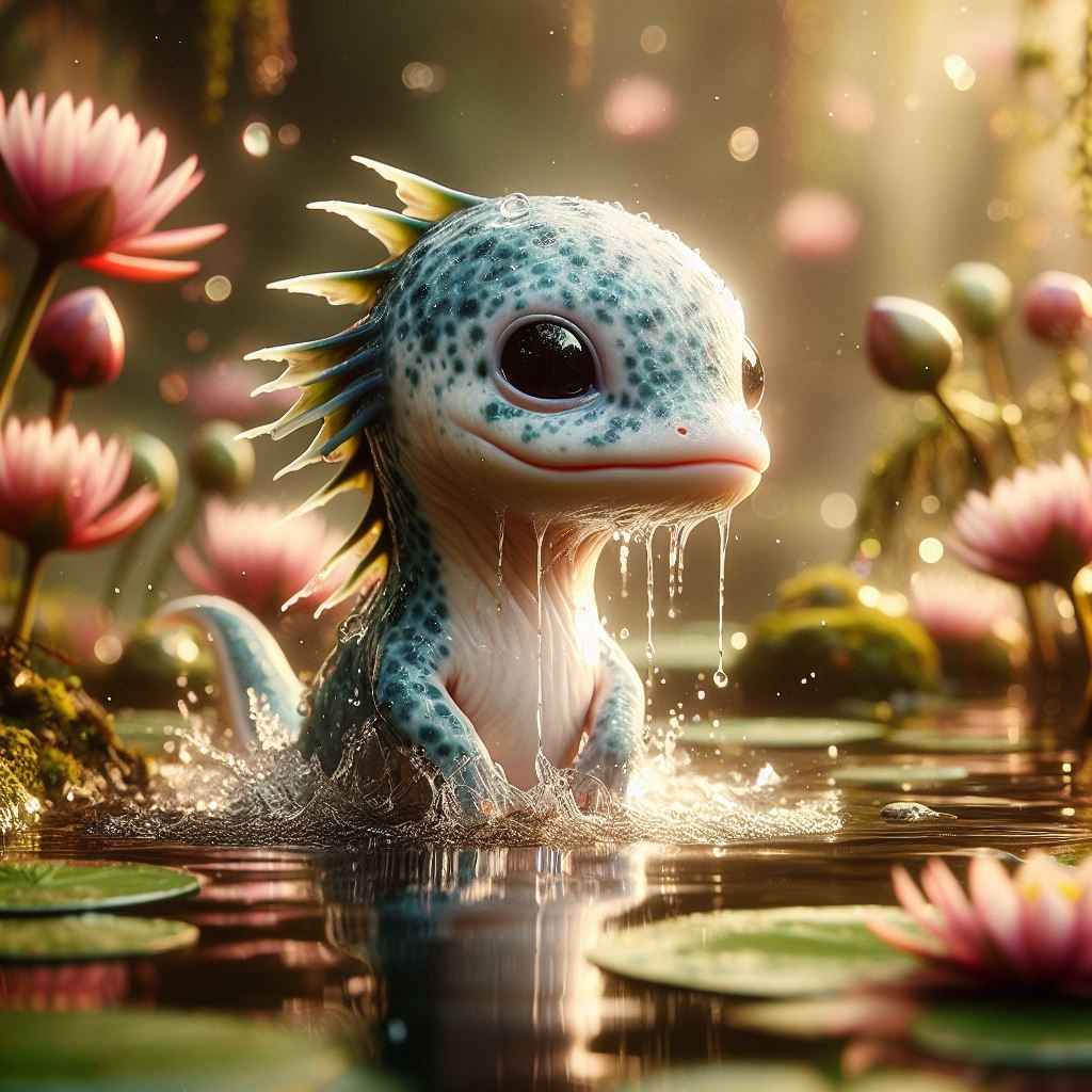 Baby Ogopogo rising from the depths