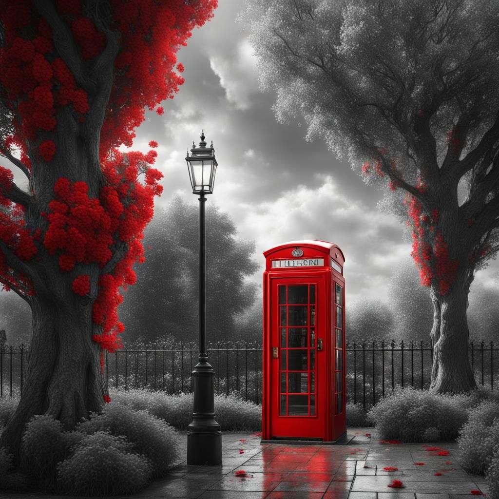 telephone from london in a park  by @Icaro Farias