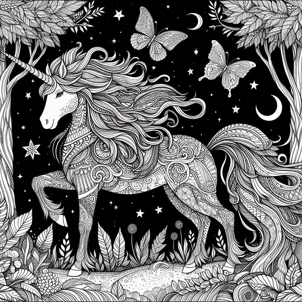 Unicorn Line Art