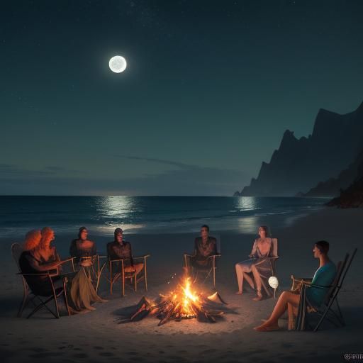 Friends enjoying the cool summer night.