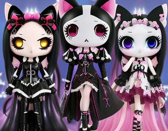 A (((Gothic hello kitty)))!!!, (((Playing a game)))!!! at ((...