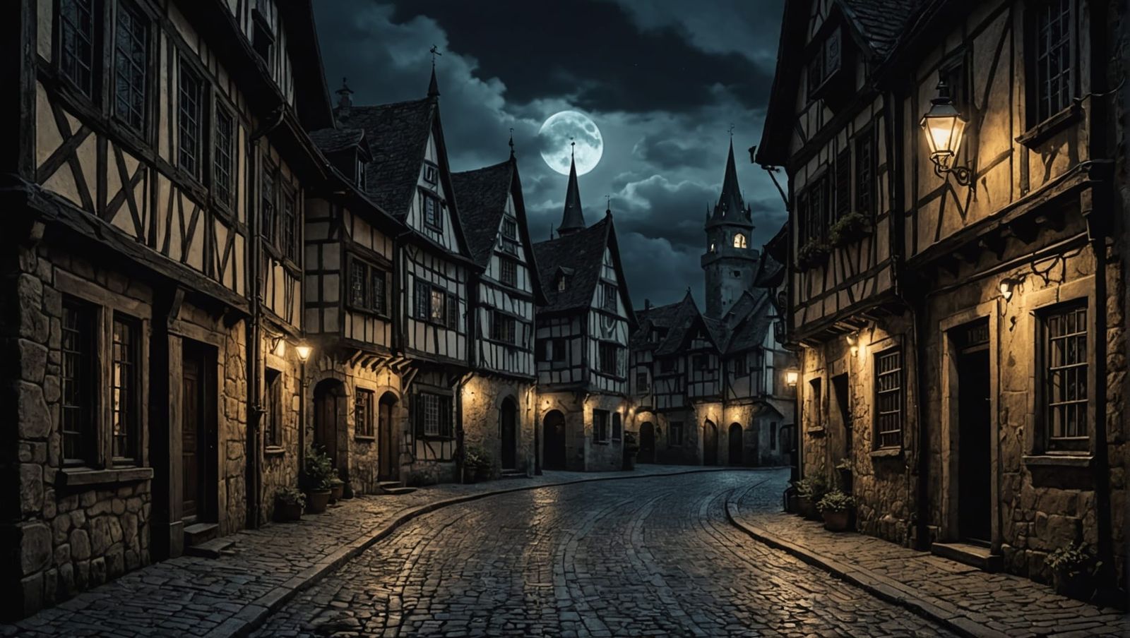 Street in a medieval town  by @Adab Sur Dum