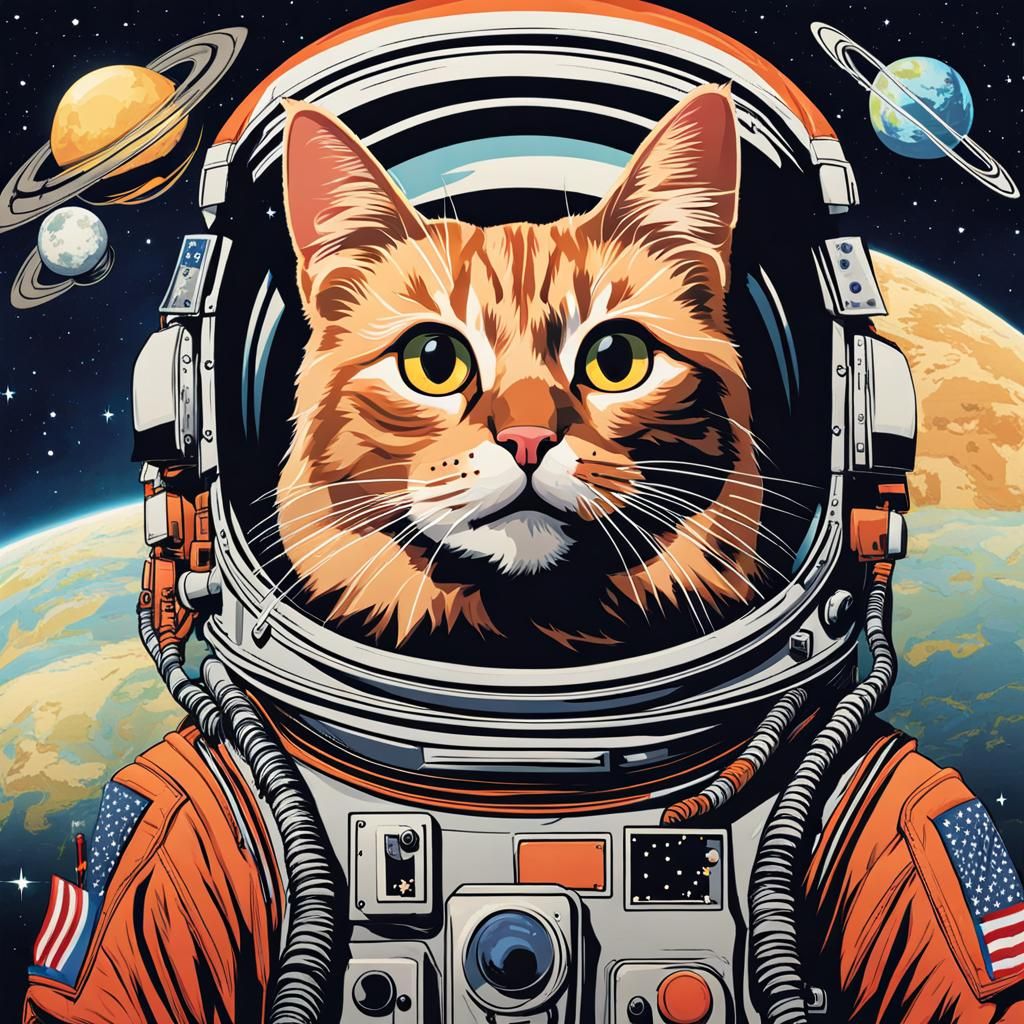 Outer Space Cat - AI Generated Artwork - NightCafe Creator