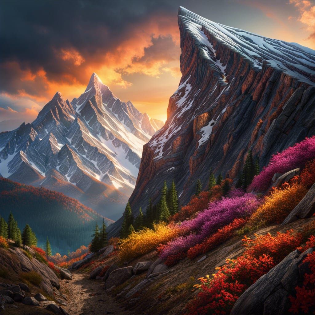 Mountainous landscape   by @TheFireElemental