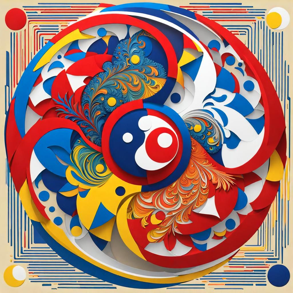 Yin & Yang, Kirigami paper cut art - var 016