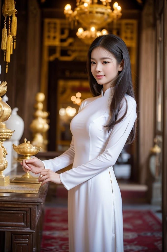 Lady in Vietnamese Ao dai 1