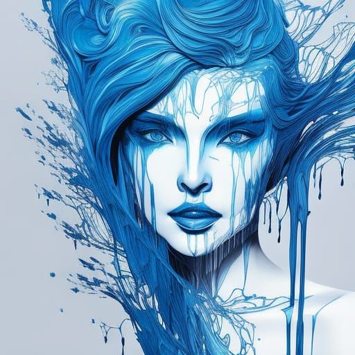 portrait of a blue woman #5 - AI Generated Artwork - NightCafe Creator