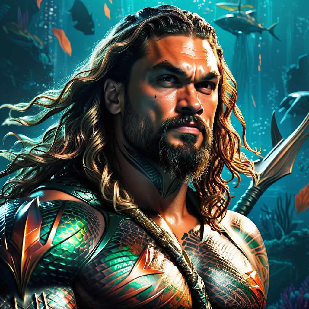 Portrait of Jason Momoa in Aquaman