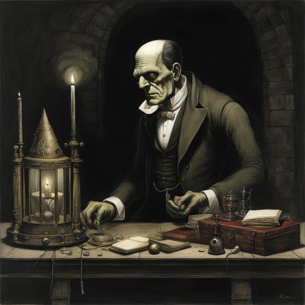 Frankenstein s monster by Santiago Caruso AI Generated Artwork