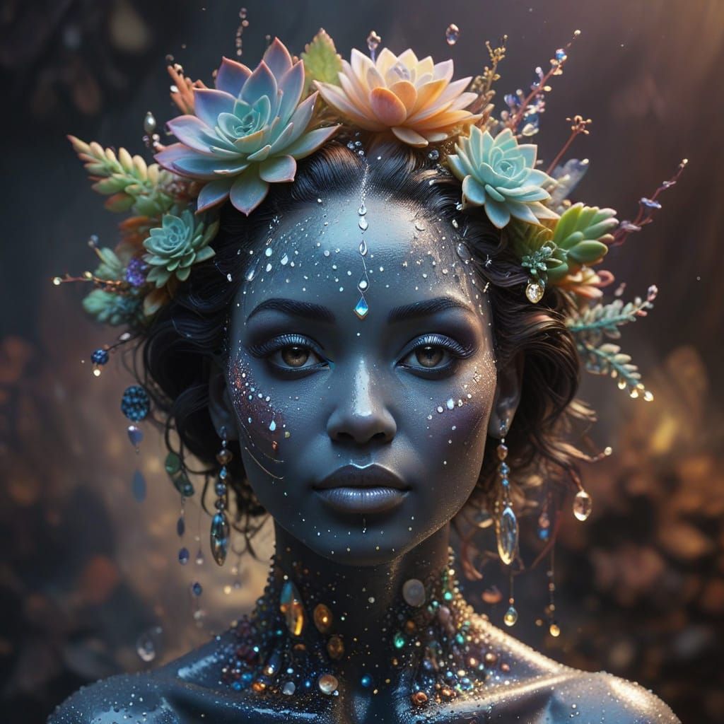 African Beauty in a Vibrant Bookstore Sanctuary