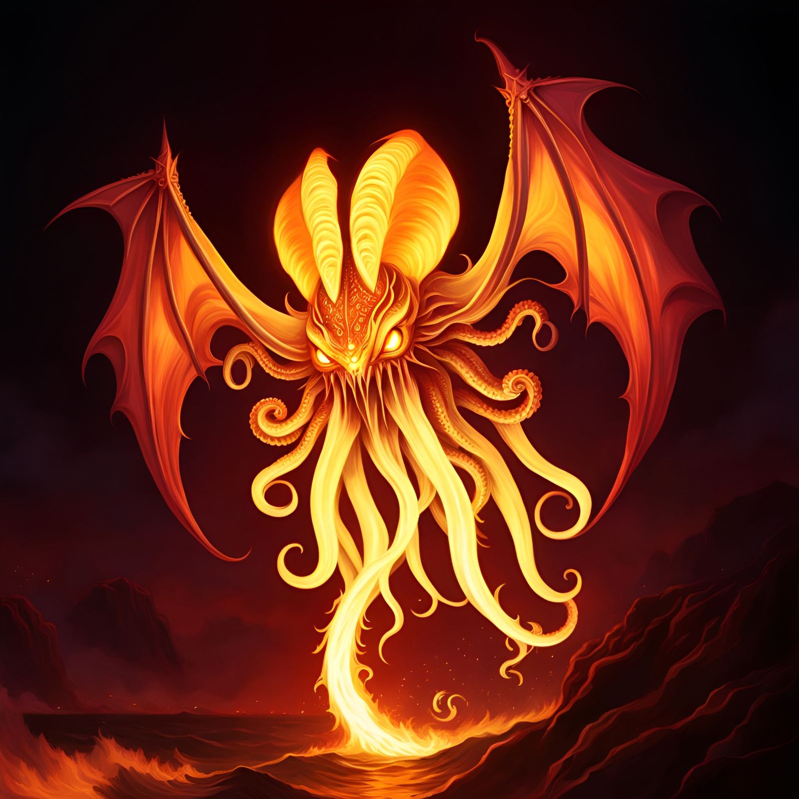 Fiery Cthulhu: Real Life Carved Jack-o-lantern Start Image -...