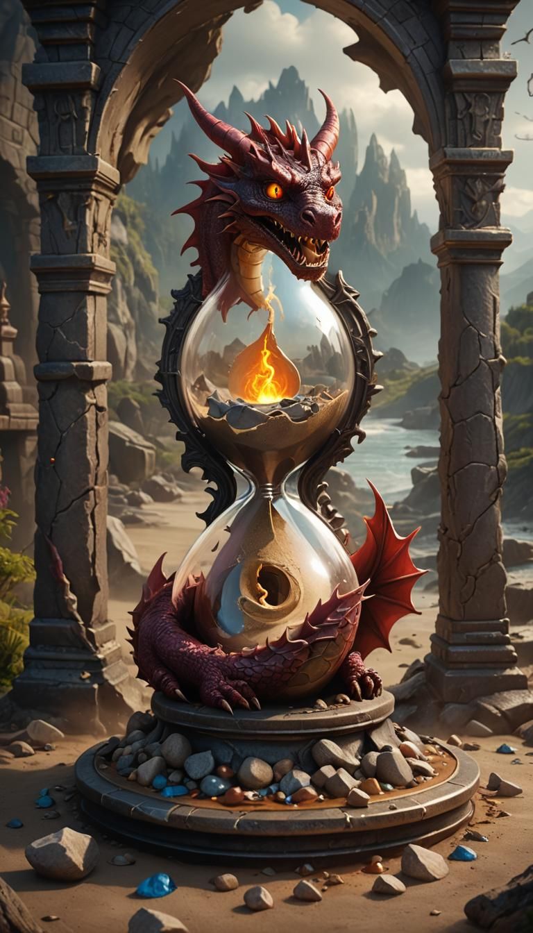 Dragon hourglass - AI Generated Artwork - NightCafe Creator