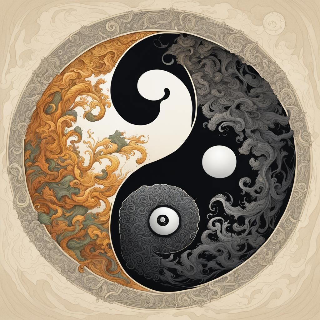 Yin Yang Brain: Maximalist Digital Matte Painting