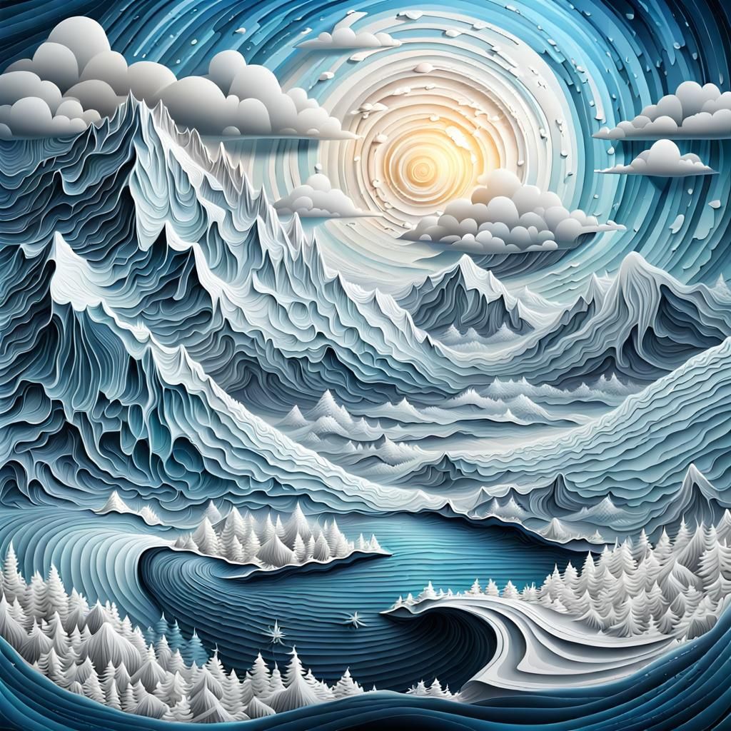 Epic Arctic Landscape in Impasto Style