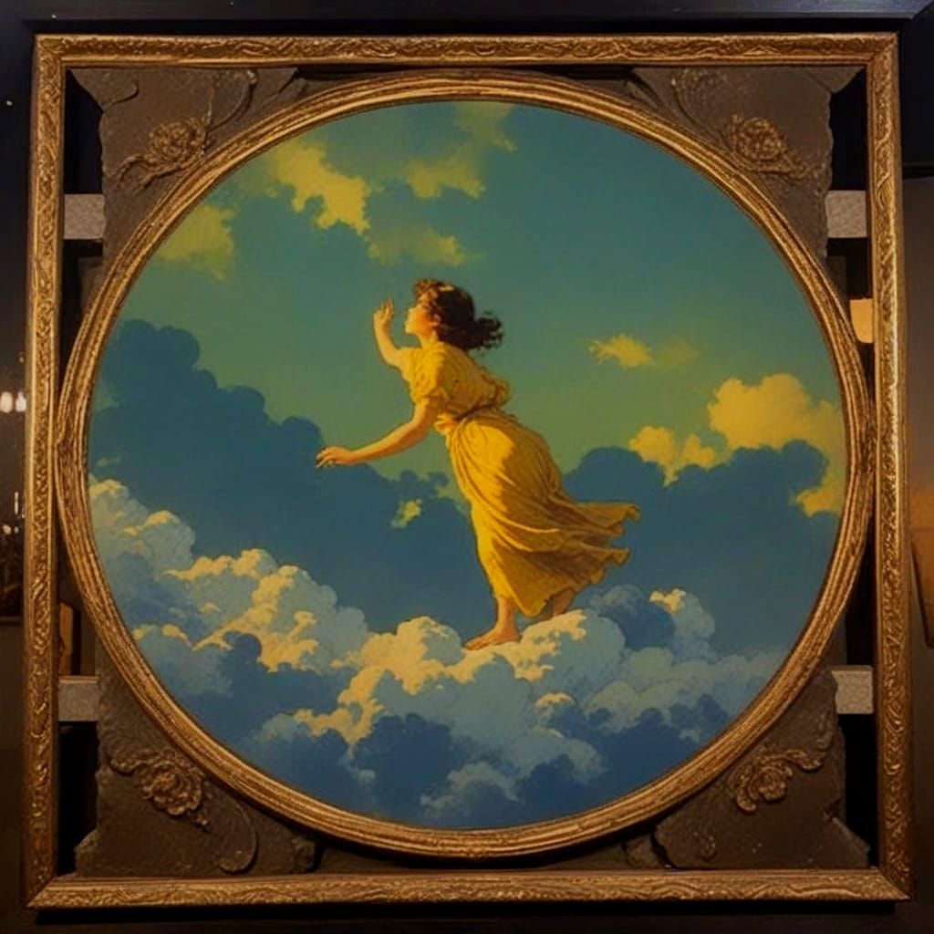 Stolen from the Louvre (rare image by Maxfield Parrish)