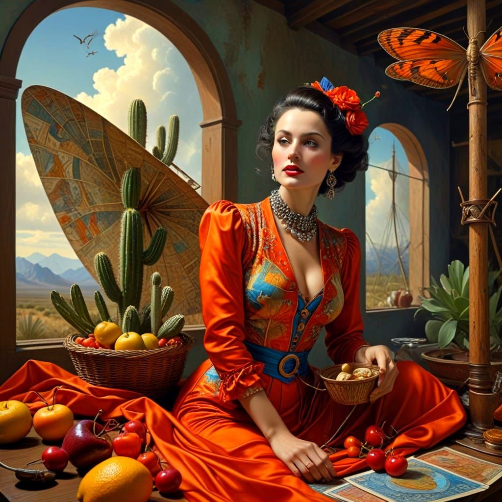 Surreal Woman Portrait in Photorealistic Style