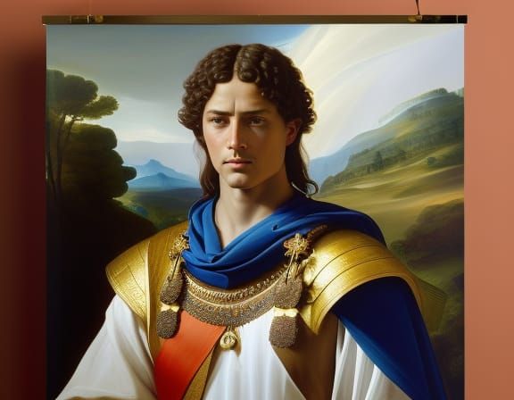 A portrait painting of David from the Bible depicted as a young