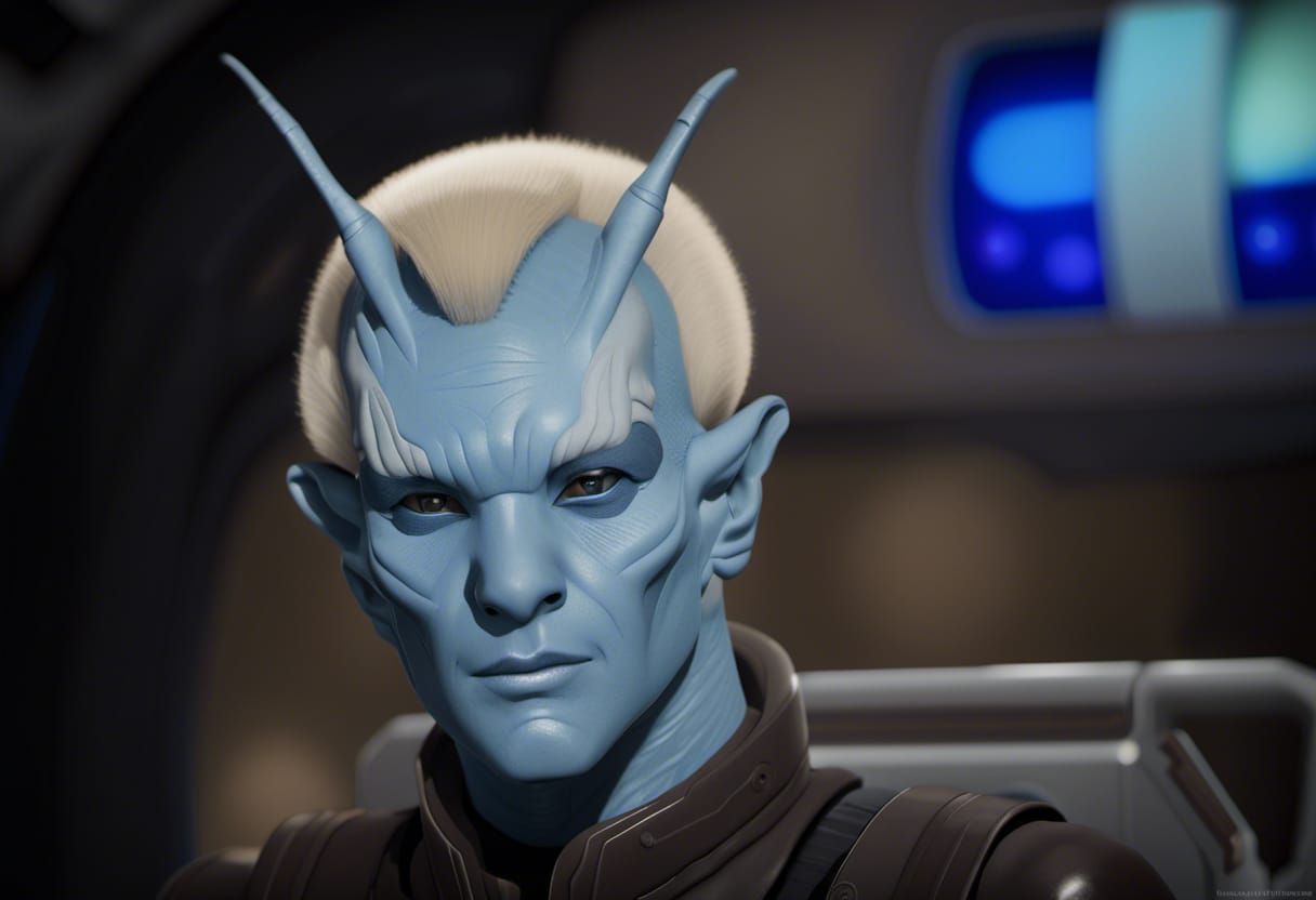 An andorian lashunta commando assassin hyperdetailed futuris...