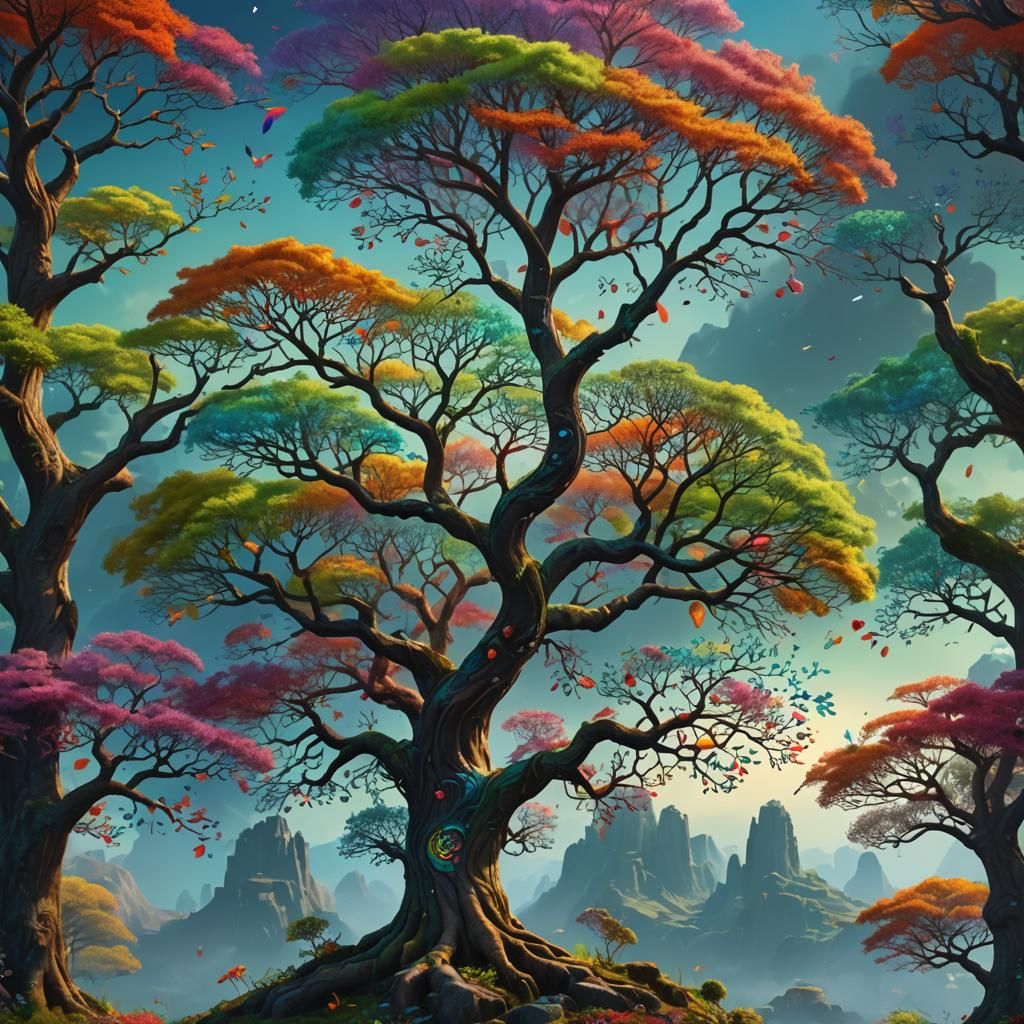 A tree of colours 
