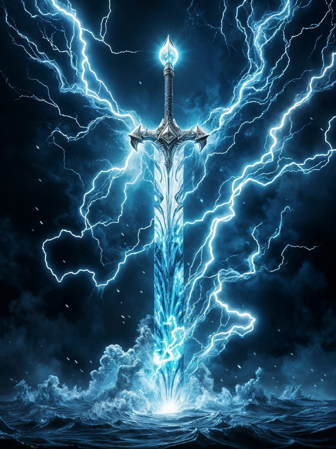 A legendary sword forged from the fury of the storm   by @Anthi