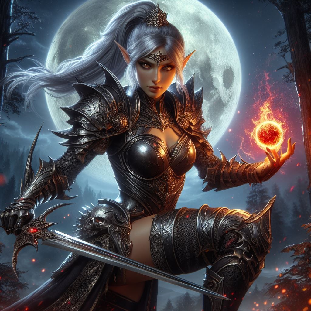 Dark elf-maiden fighter from Lineage 2