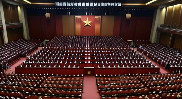 Tiananmen Square Massacre Commemoration in a Dark Futuristic...