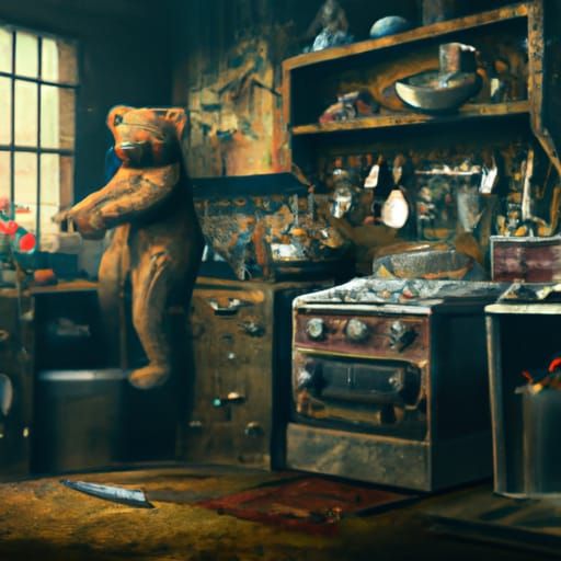 Teddy Bear with Kitchen Blender Stock Vector - Illustration of