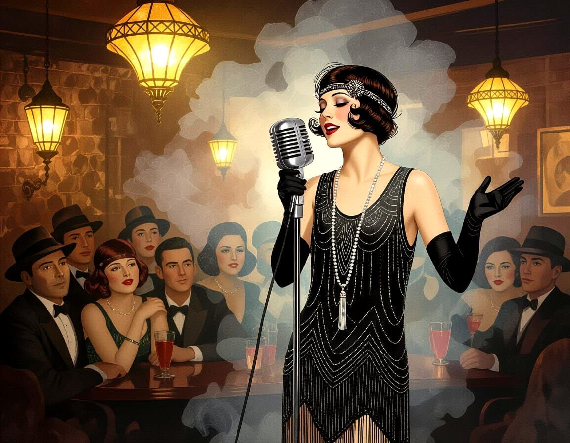 Helen Kane entertaining at a 1920's speakeasy  by @Nimira