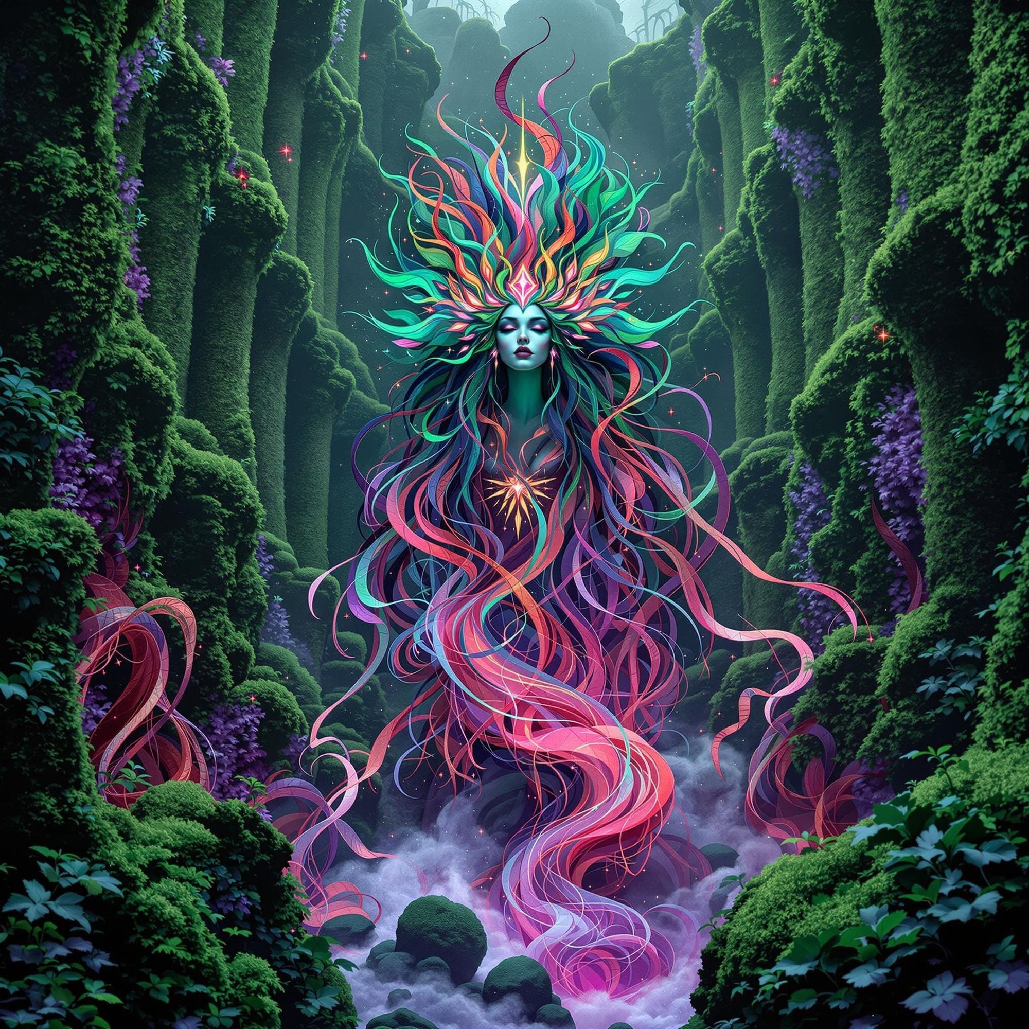 The Birth of Color in Emerald Mist