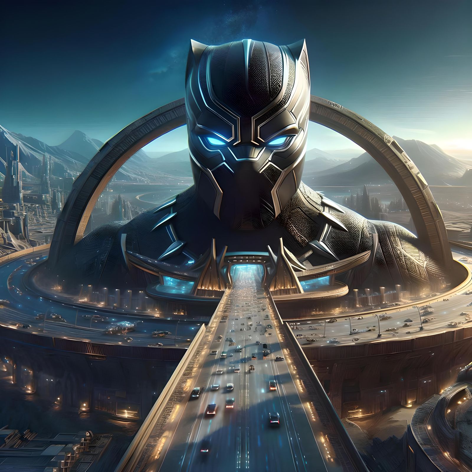WAKANDA ADVANCED TECHNOLOGY CITY OF BLACK PANTHER HEADQUARTERS AND CITY