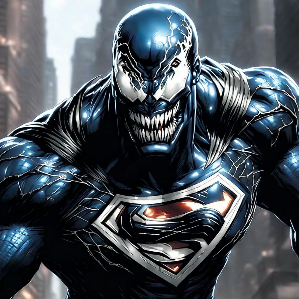 Superman wears Venom - AI Generated Artwork - NightCafe Creator