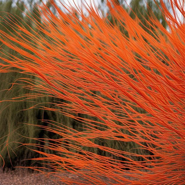 Phoenix casuarinaAustralian casuarina with orange and red needles like a phoenix's wings AI