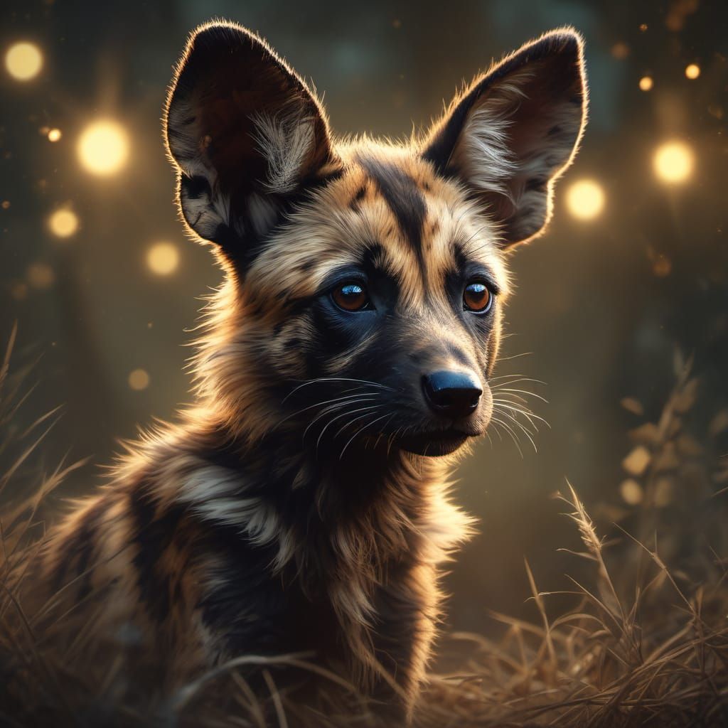 African wild dog pup