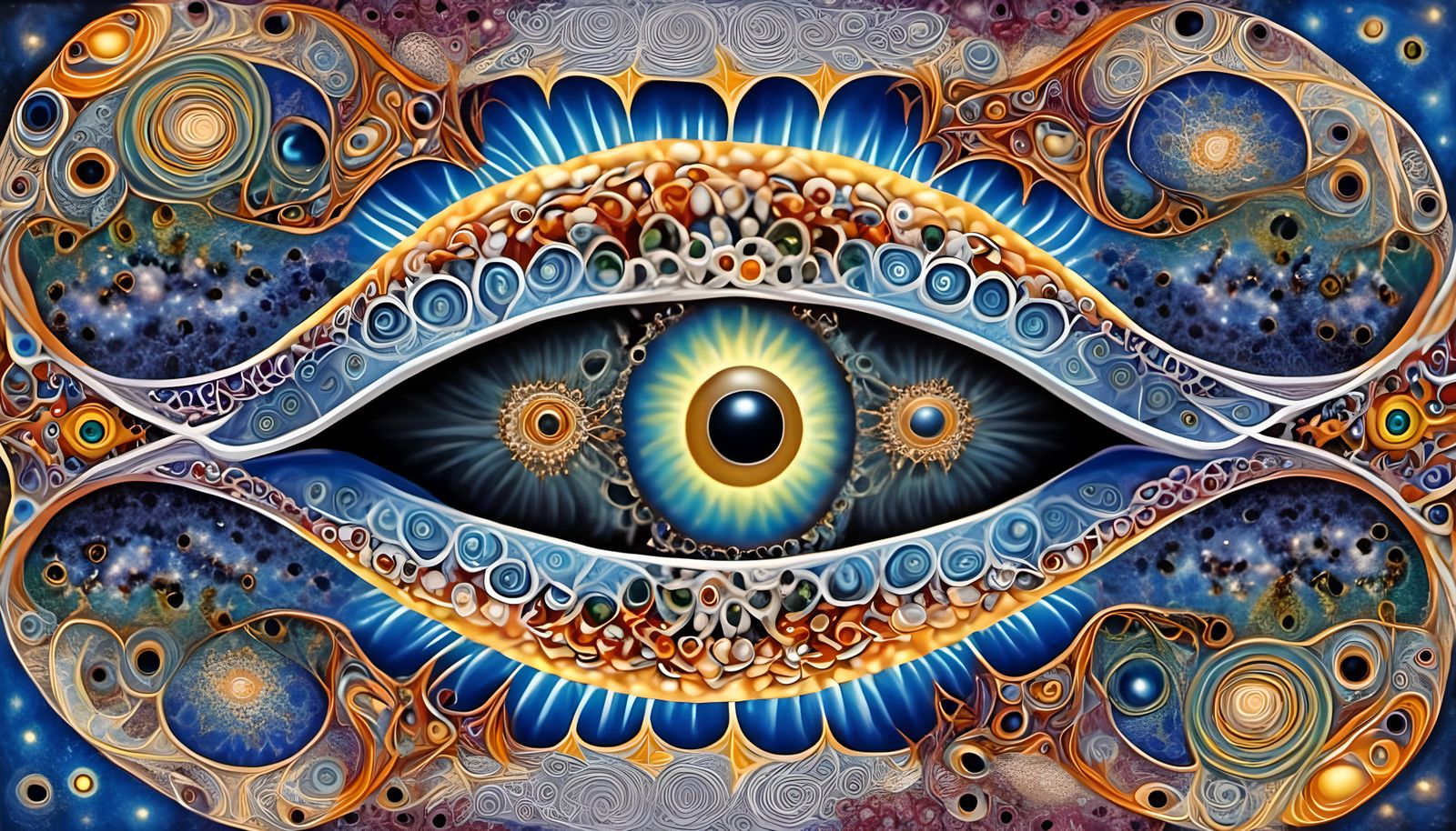 Celestial eye, vision of source, life path ordained, crystal intuitive hyper adaptive 3-manifolding, fraktyle wave funct...