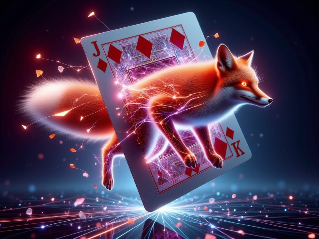 <lora:FiosArcaneCards:1.0> Foxy Fidgets!