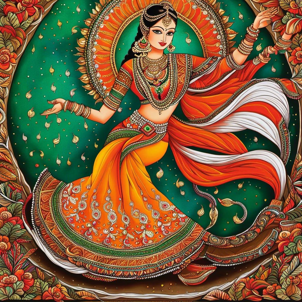 Bharatanatyam, stage, celebration of Diwali, sarees, Rangoli...