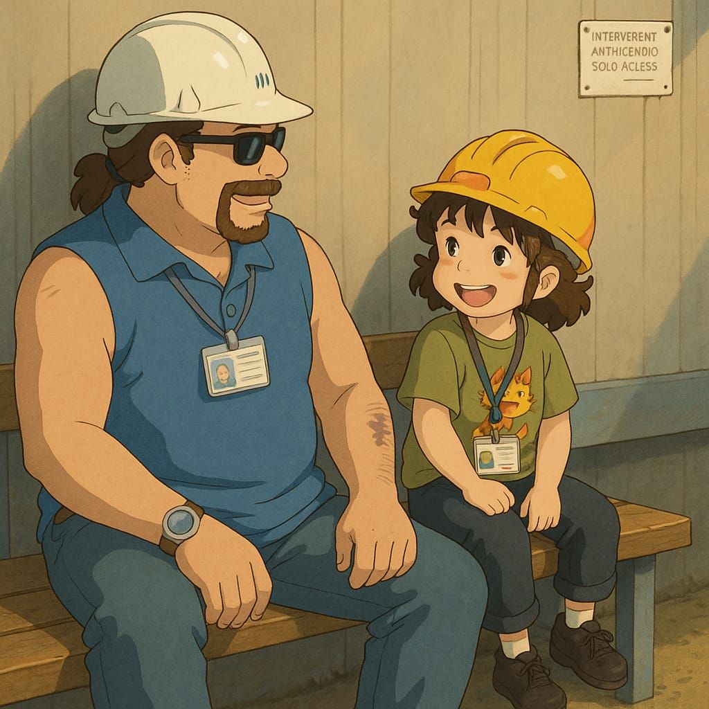 Working day with son