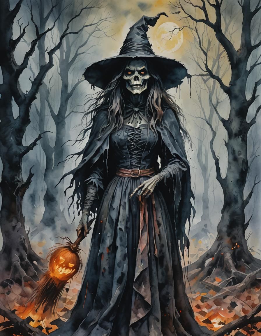 dark foggy horror dead witch
