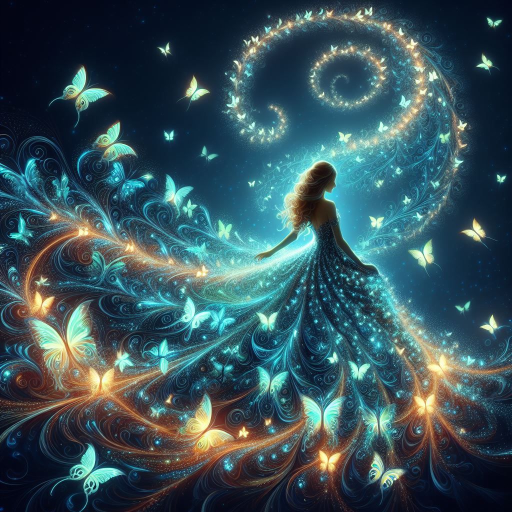 Woman in a flowing dress