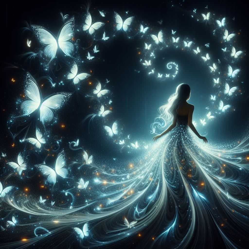 Woman in a flowing dress