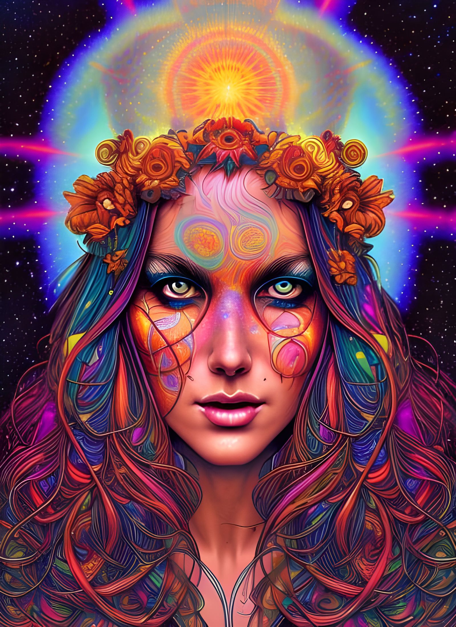 Celestial Hippie - AI Generated Artwork - NightCafe Creator