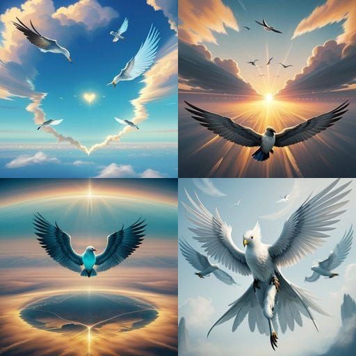 Birds Forming Heart Shape in Flight