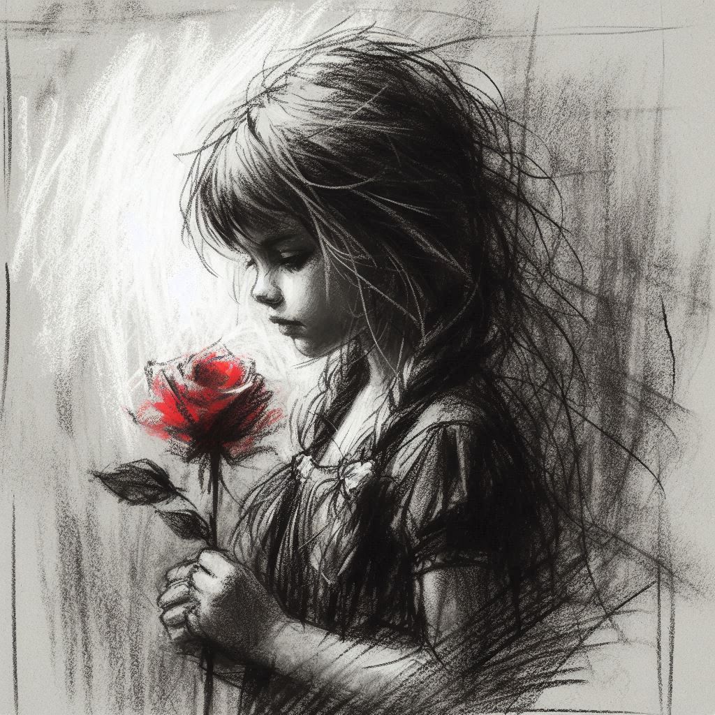Little girl with a rose