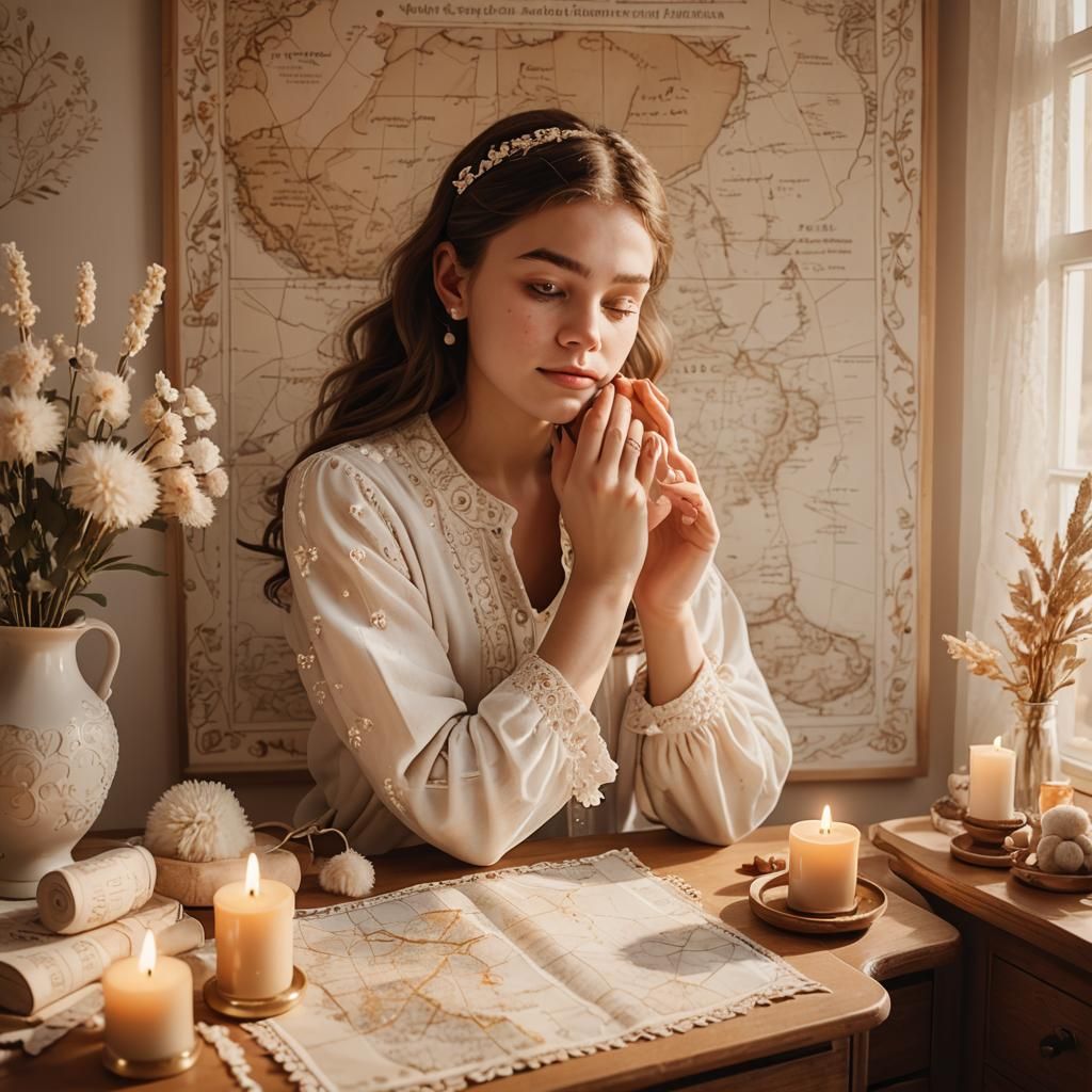 חנהל'ה ביישנית וחייכנית שמה את שתי הידיים על הפנים ,עומדת לי...